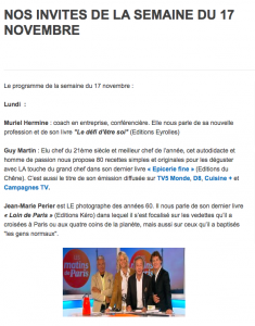 Invités de la semaine Les Matins de Paris Paul Wermus France3 Paris Ile de France 